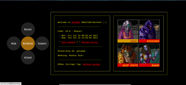 UFONet Botnet Control Panel UFONet